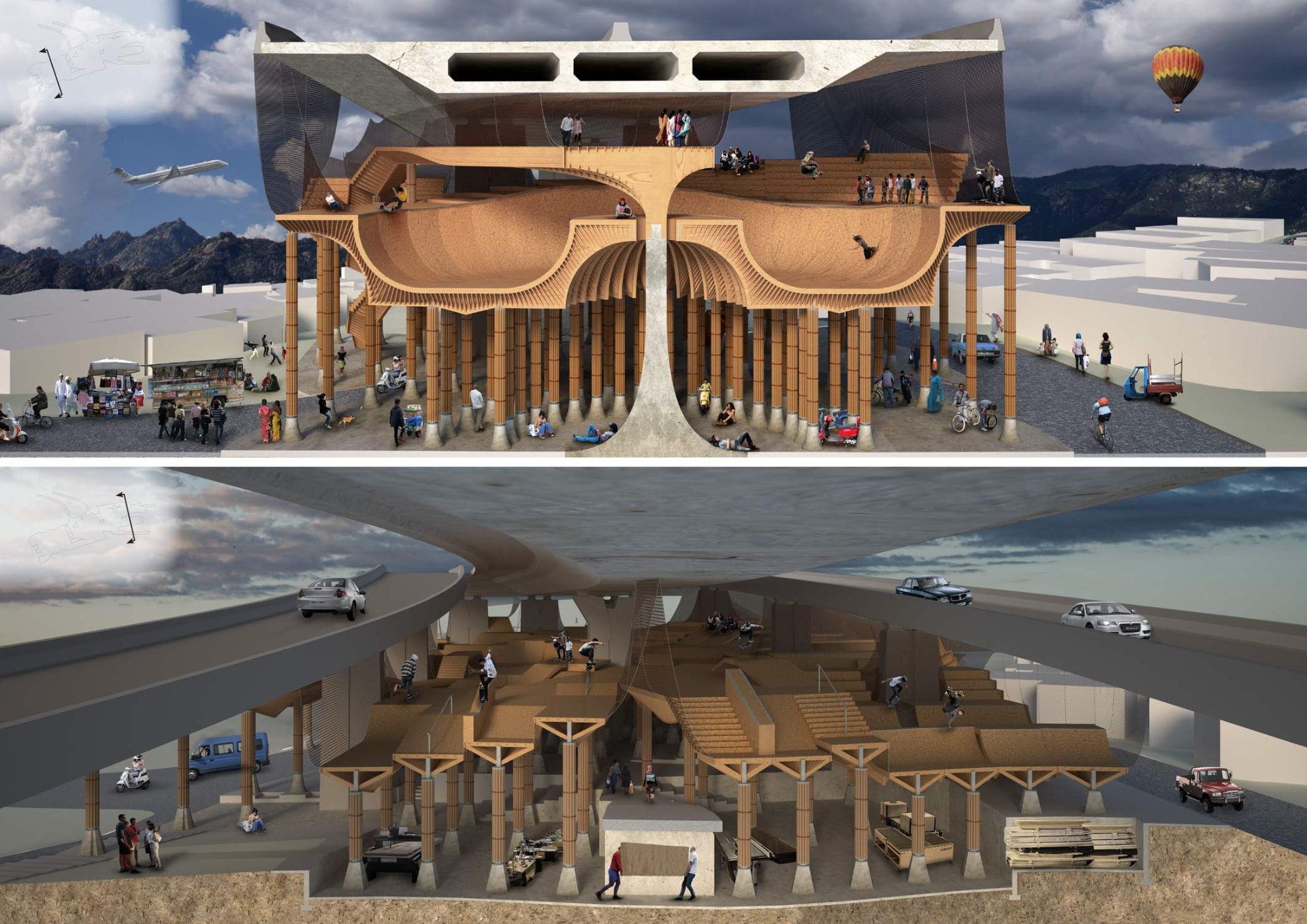 HYBRID SKATEPARK — Architecture Concepts work by Matteo Biella